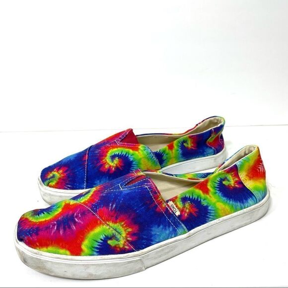 Toms Cup Sole Classics Tie Dyed Canvas Slip On Sneakers - Picture 1 of 13